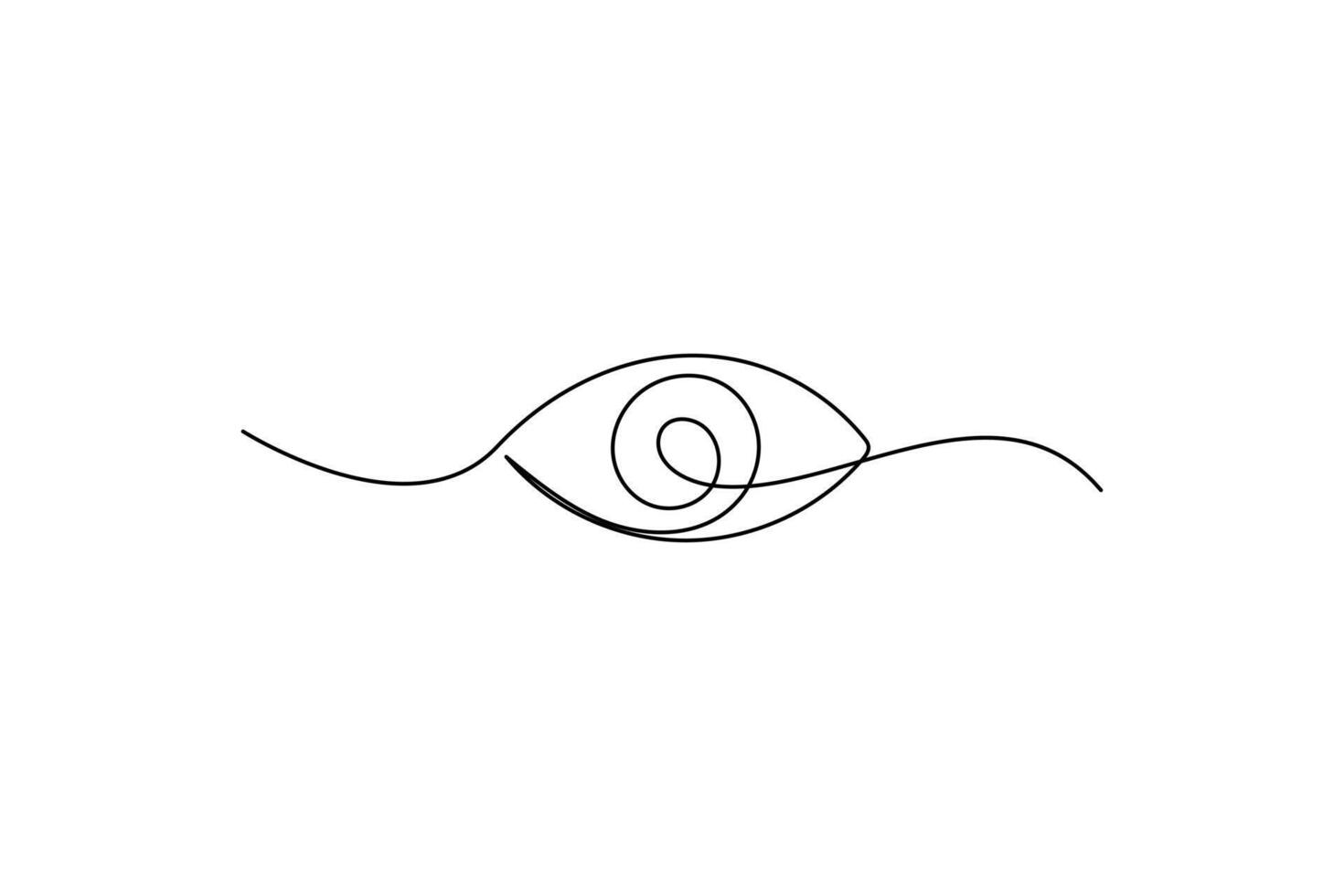 Eye single line art, continuous one line drawing of Isolated outline art black white background vector
