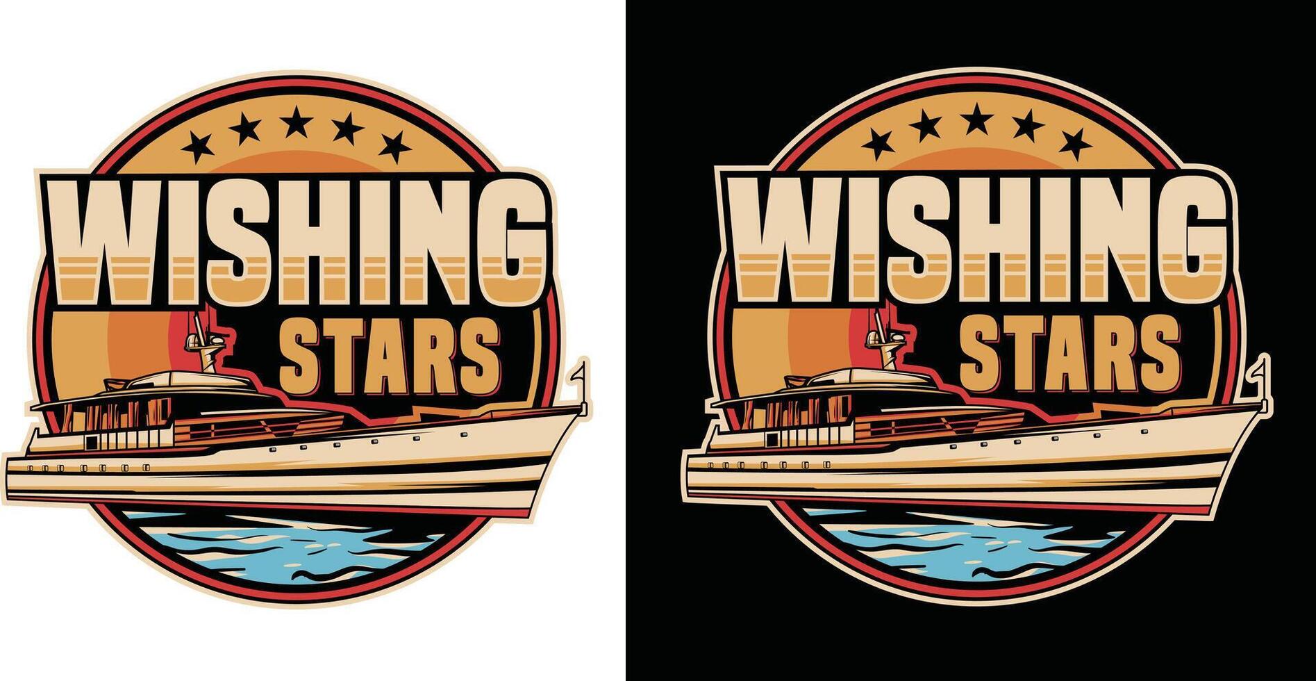 Ship Cruise Vintage design ver2 illustration vector