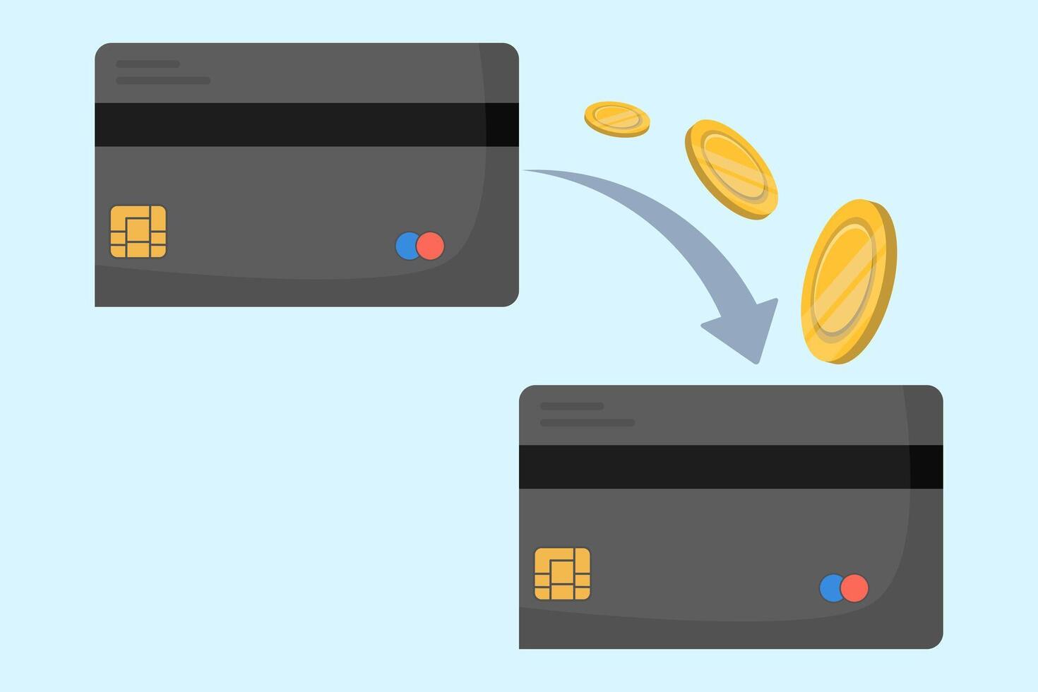Concept of successful payment via bank debit card icon graphic illustration, money payment received to electronic wallet, verified check mark cash transaction image clip art. vector