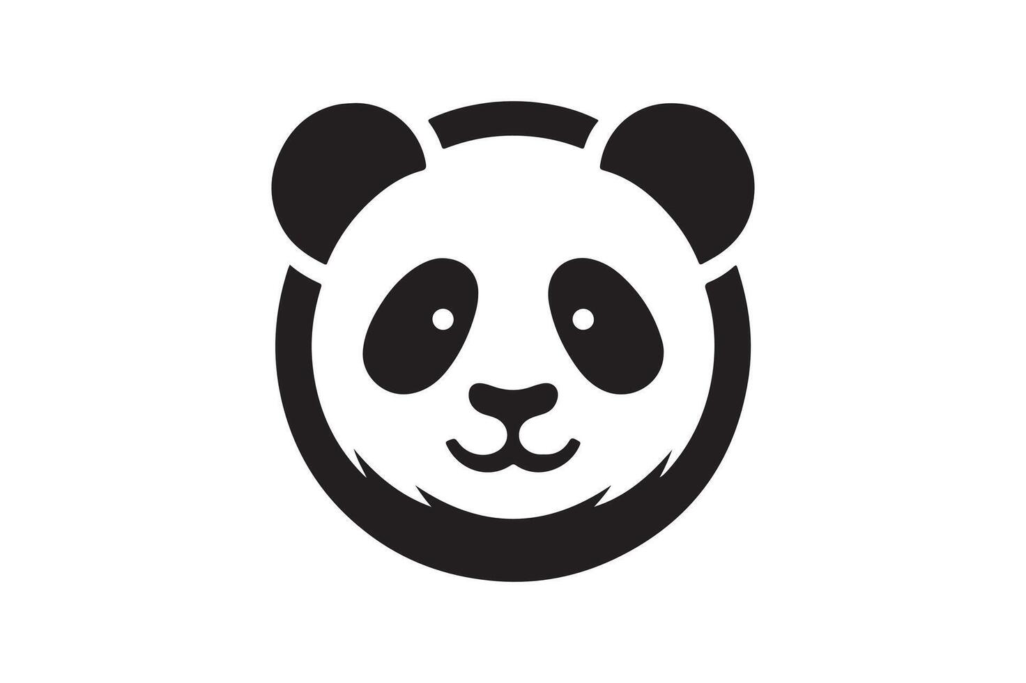 Panda logo silhouette art illustration. vector