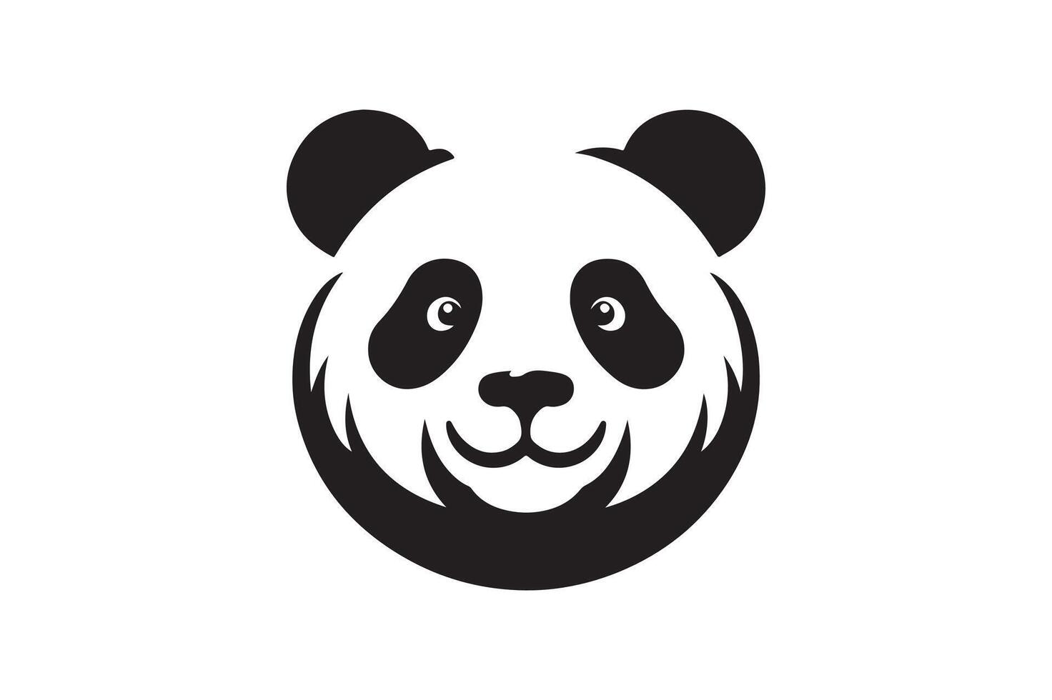 Panda logo silhouette art illustration. vector