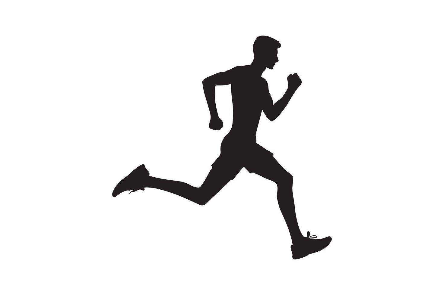 Running silhouette art illustration. vector