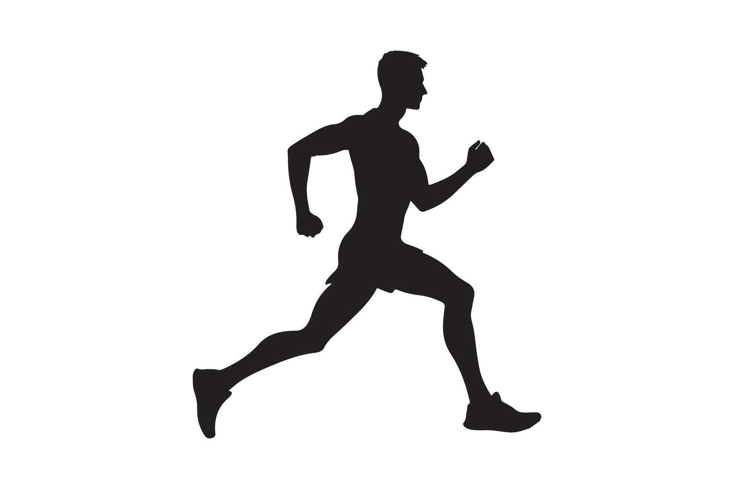 Running silhouette art illustration. vector