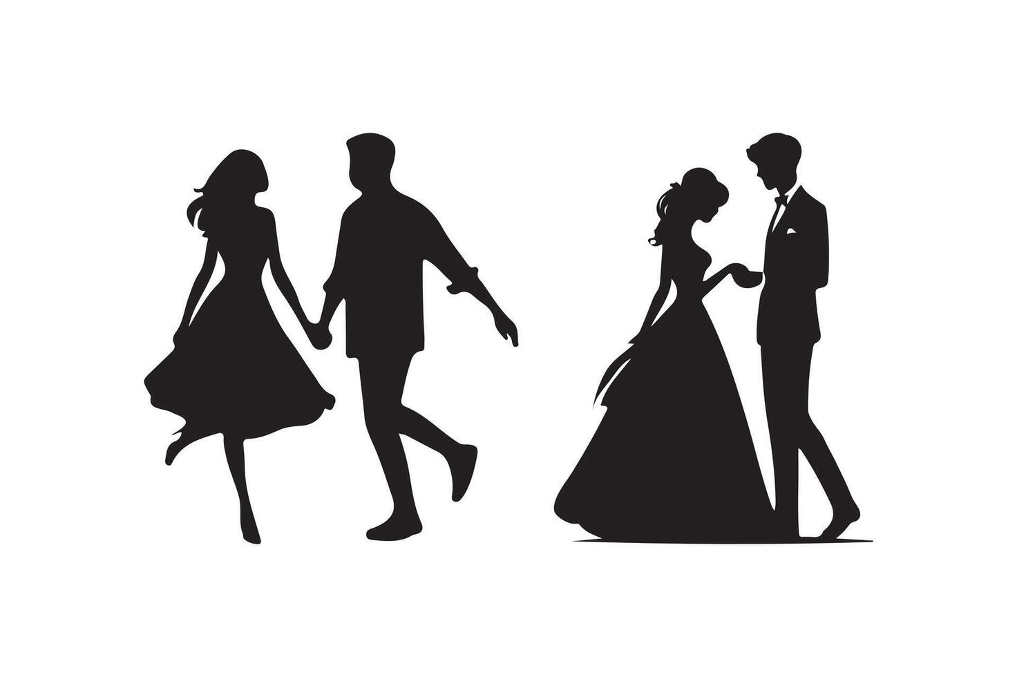Couple silhouette art illustration. vector