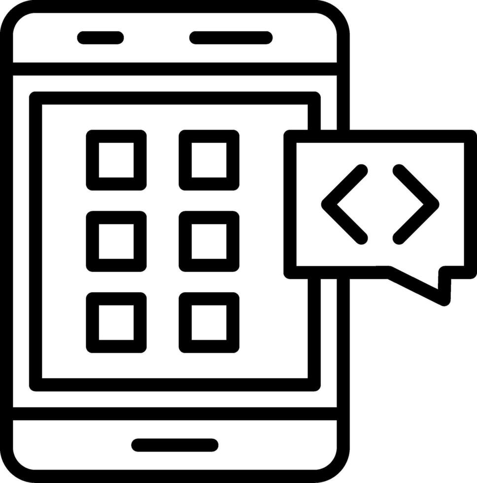 Mobile Application Line Icon Design vector