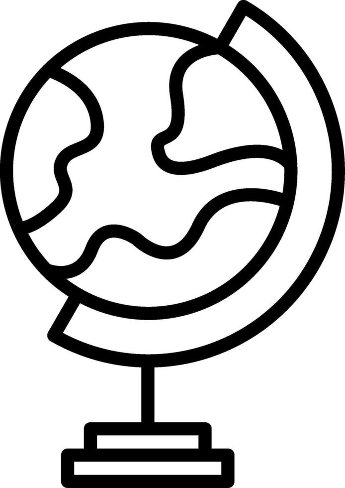 Earth Globe Line Icon Design vector