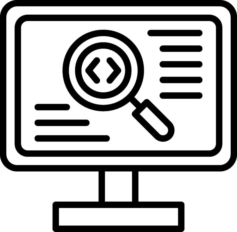 Code Review Line Icon Design vector