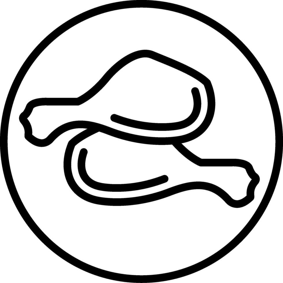 Chicken Leg Line Icon Design vector