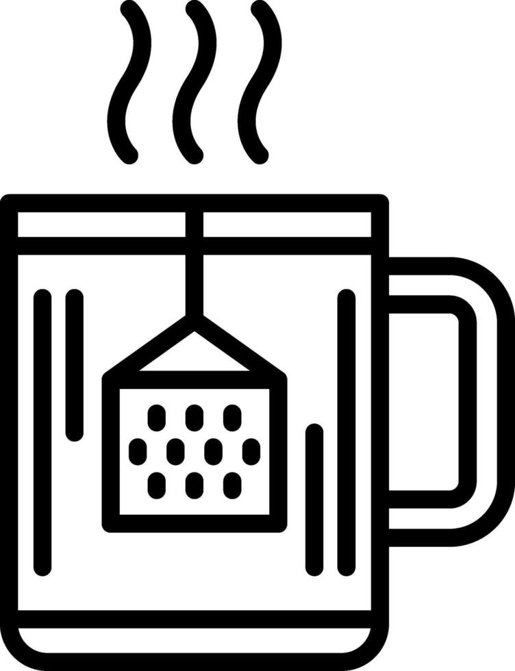 Hot Tea Line Icon Design vector