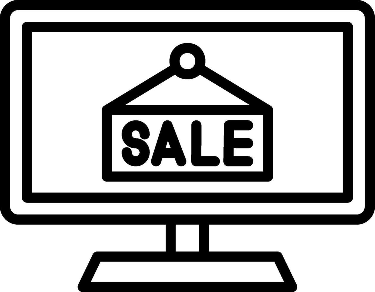 Online Sale Line Icon Design vector