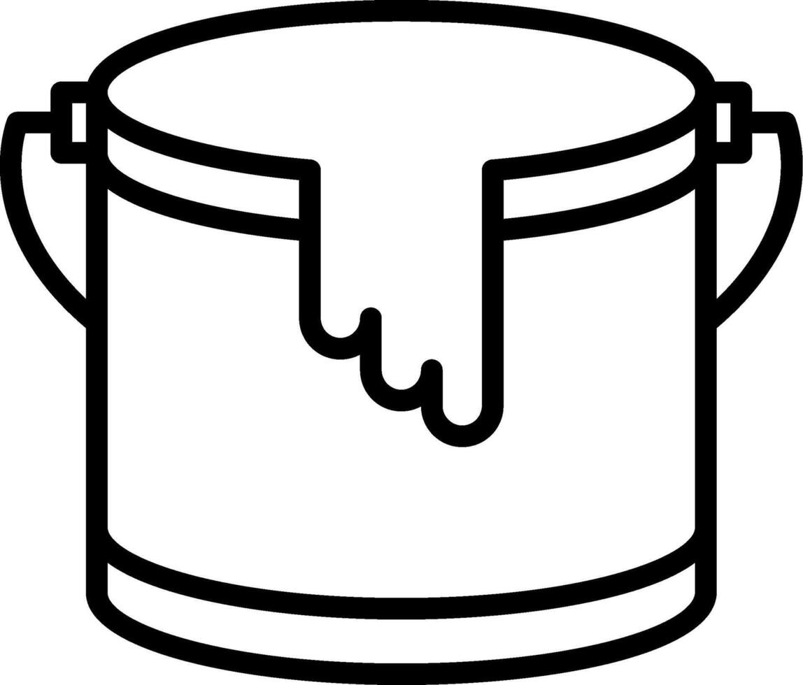 Paint Bucket Line Icon Design vector