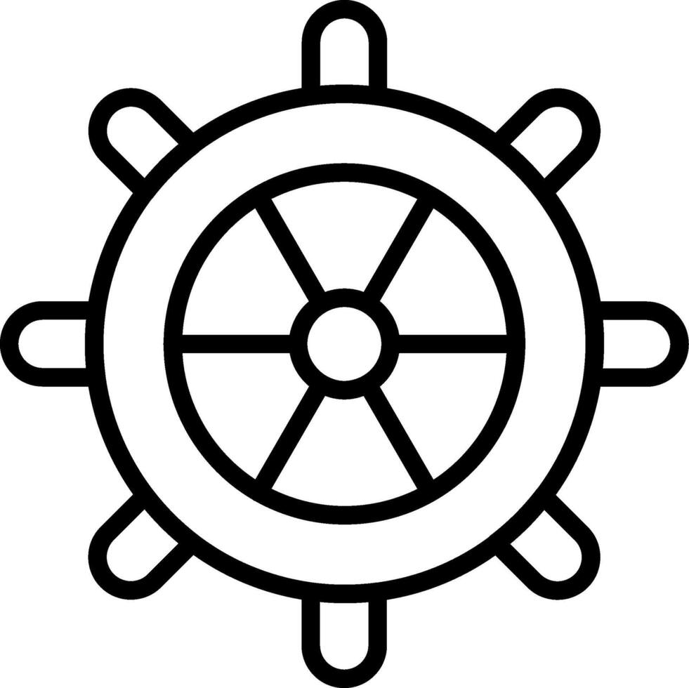 Rudder Line Icon Design vector