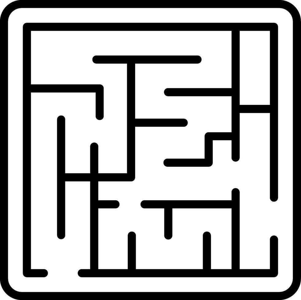 Maze Line Icon Design vector