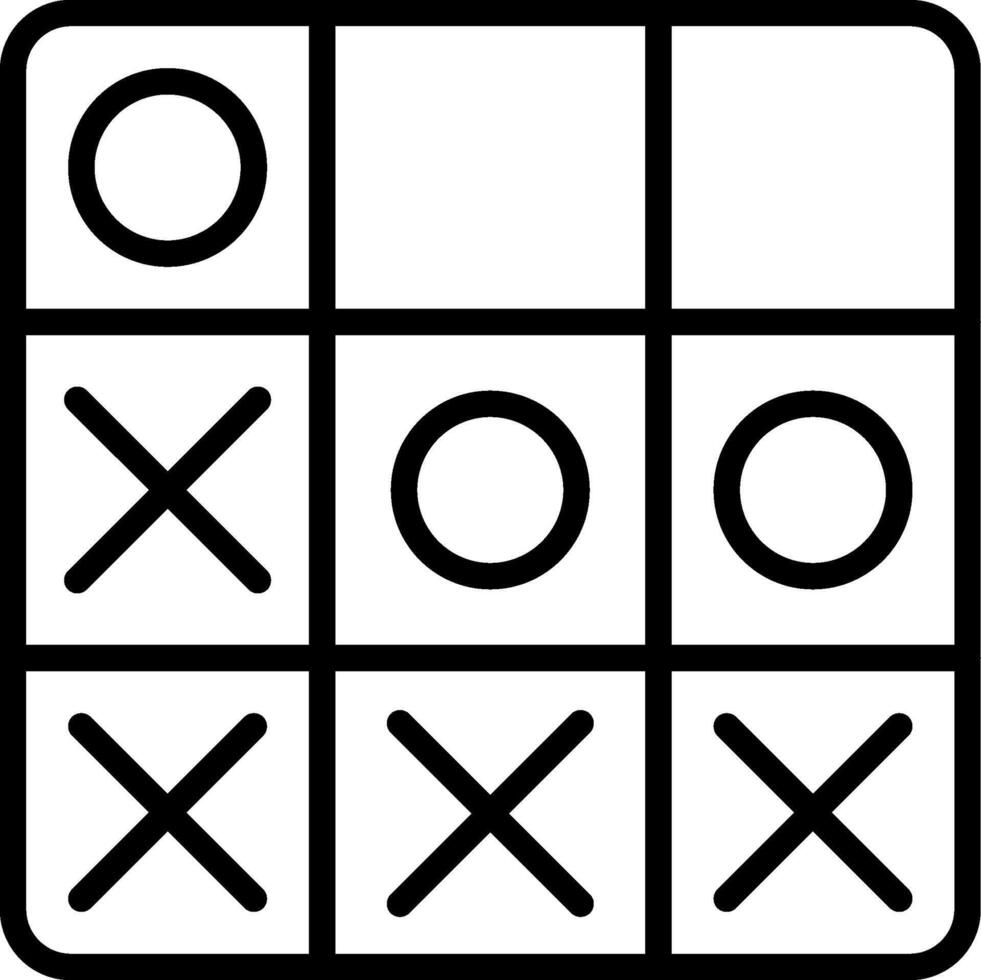 Tic Tac Toe Line Icon Design vector