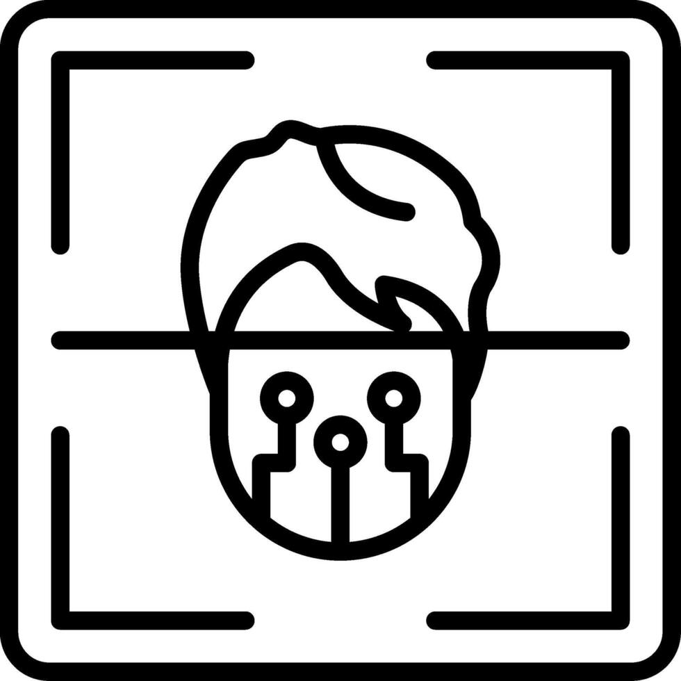 Face Scanner Line Icon Design vector