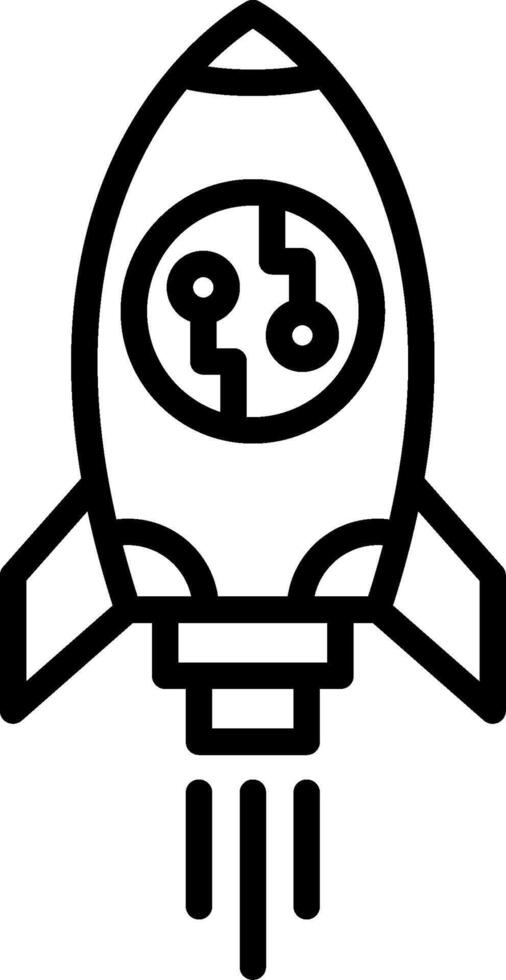Rocket Line Icon Design vector