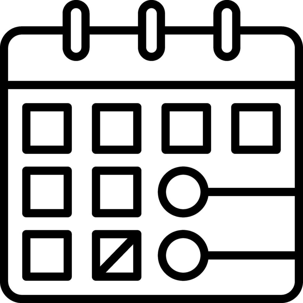Calendar Line Icon Design vector