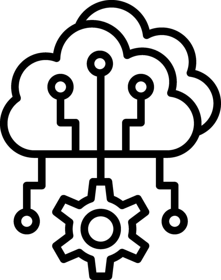 Cloud Computing Line Icon Design vector