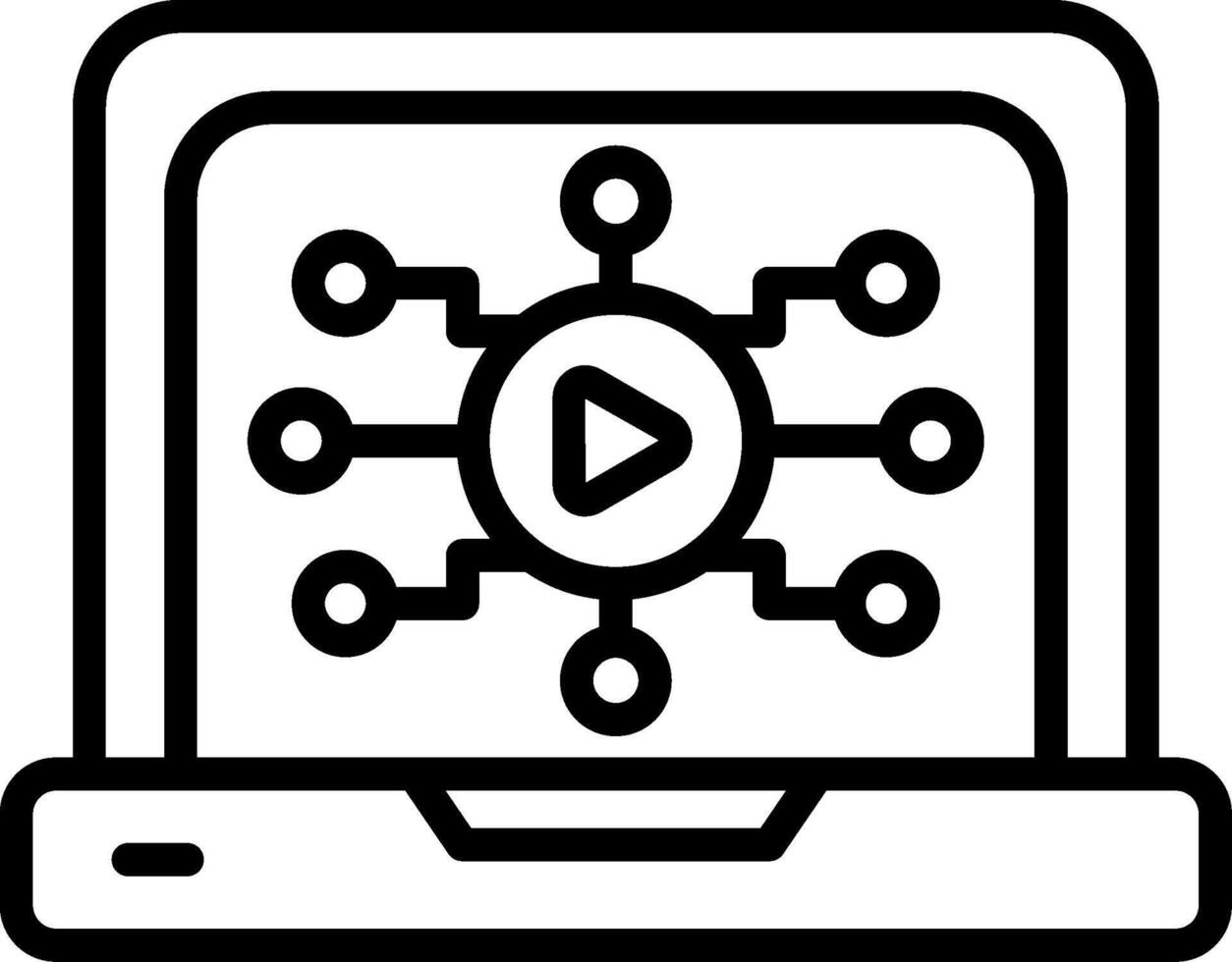 Media Line Icon Design vector