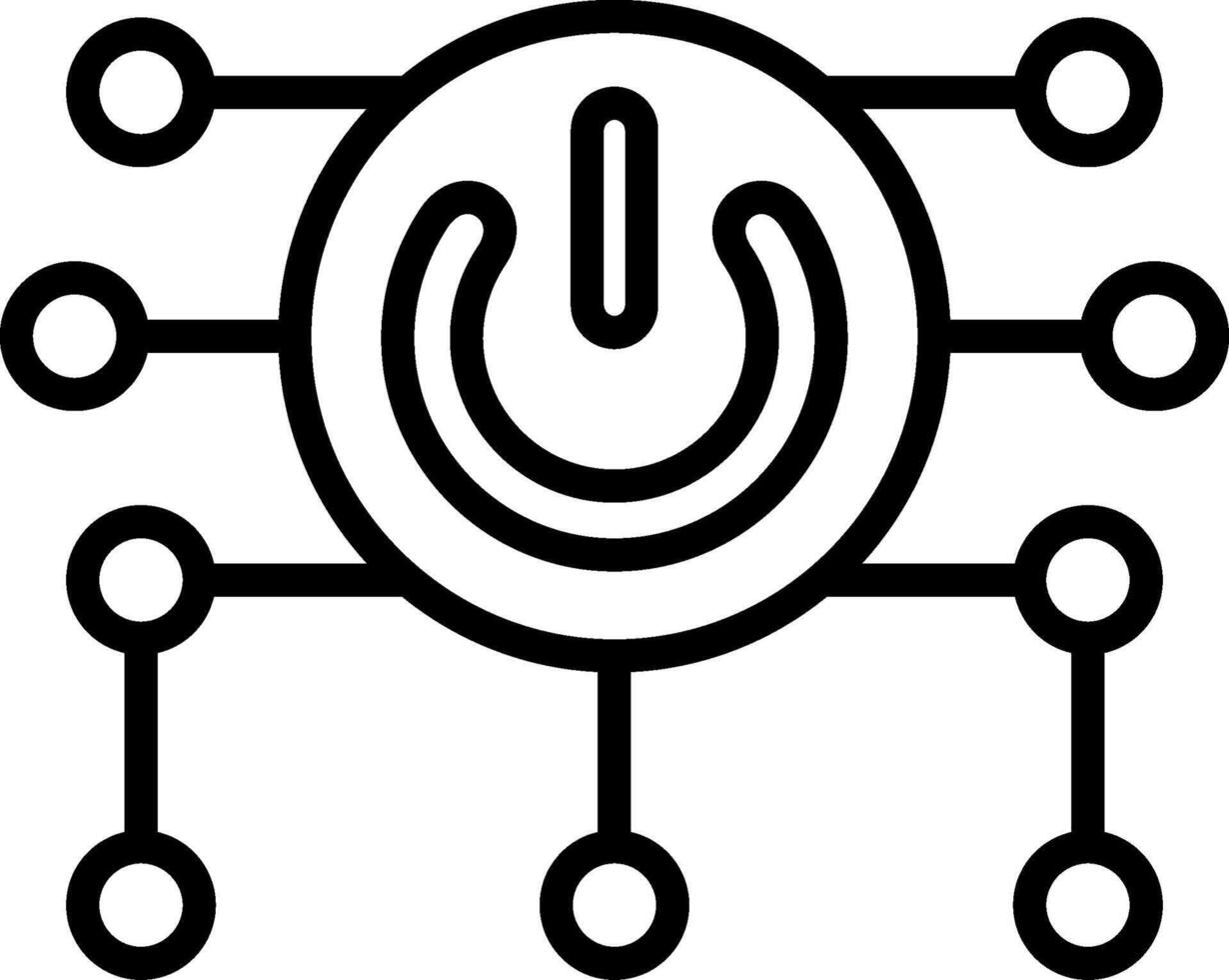 Power Button Line Icon Design vector