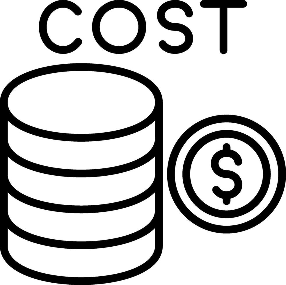 Cost Line Icon Design vector