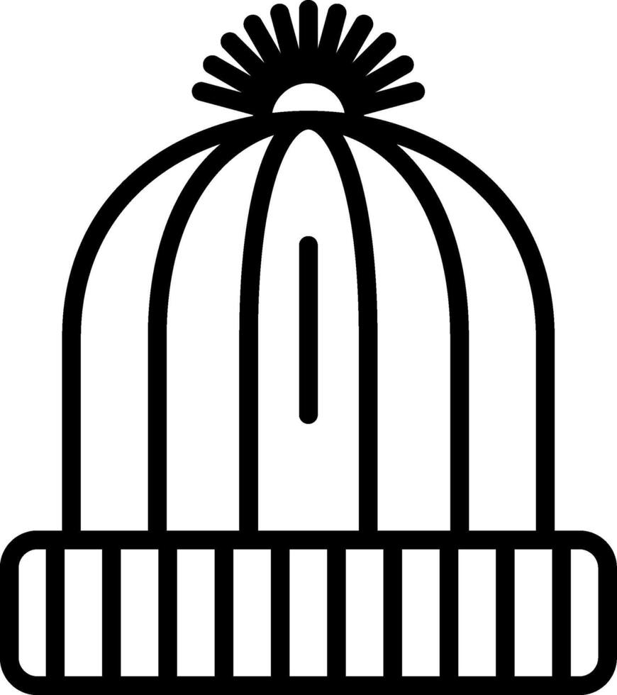 Beanie Line Icon Design vector