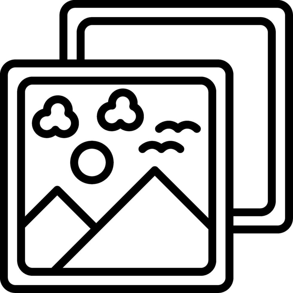 Photos Line Icon Design vector