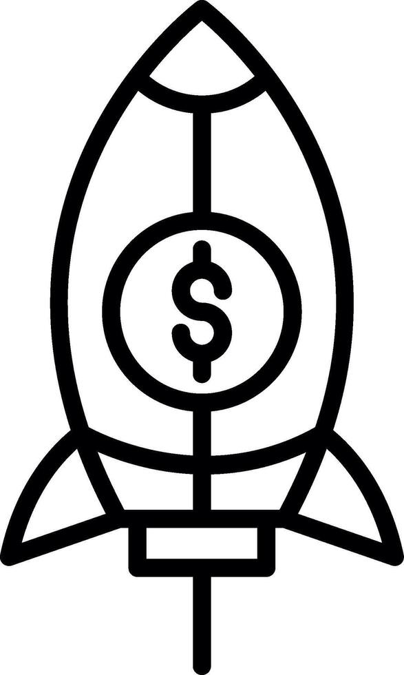 Rocket Line Icon Design vector