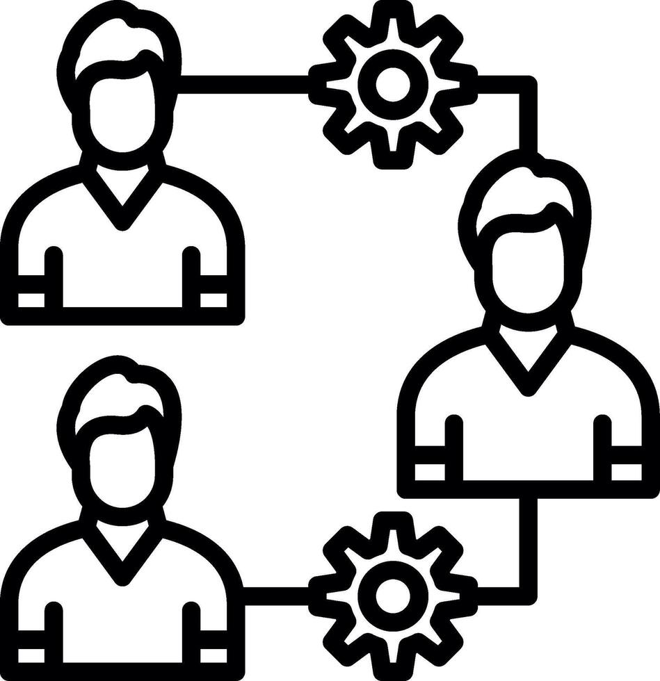 Teamwork Line Icon Design vector