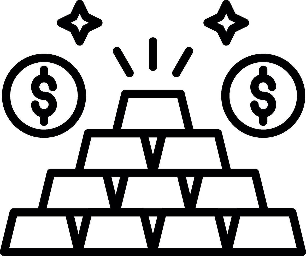 Gold Stack Line Icon Design vector