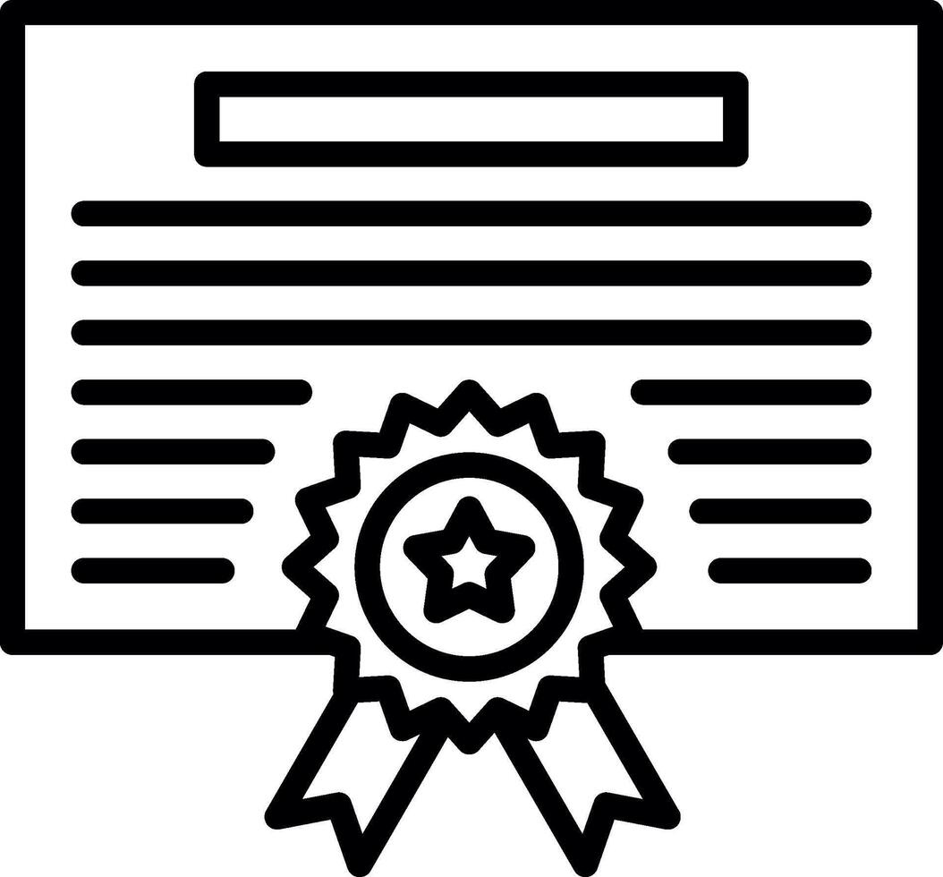 Certificate Line Icon Design vector