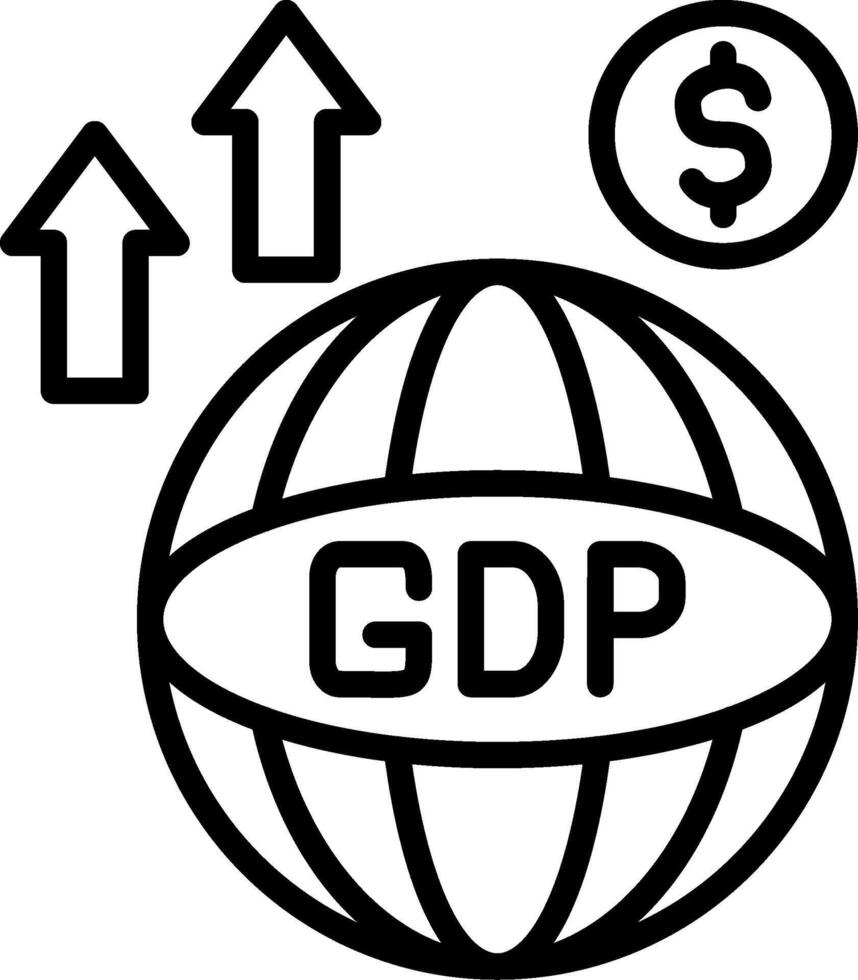 Gdp Line Icon Design vector