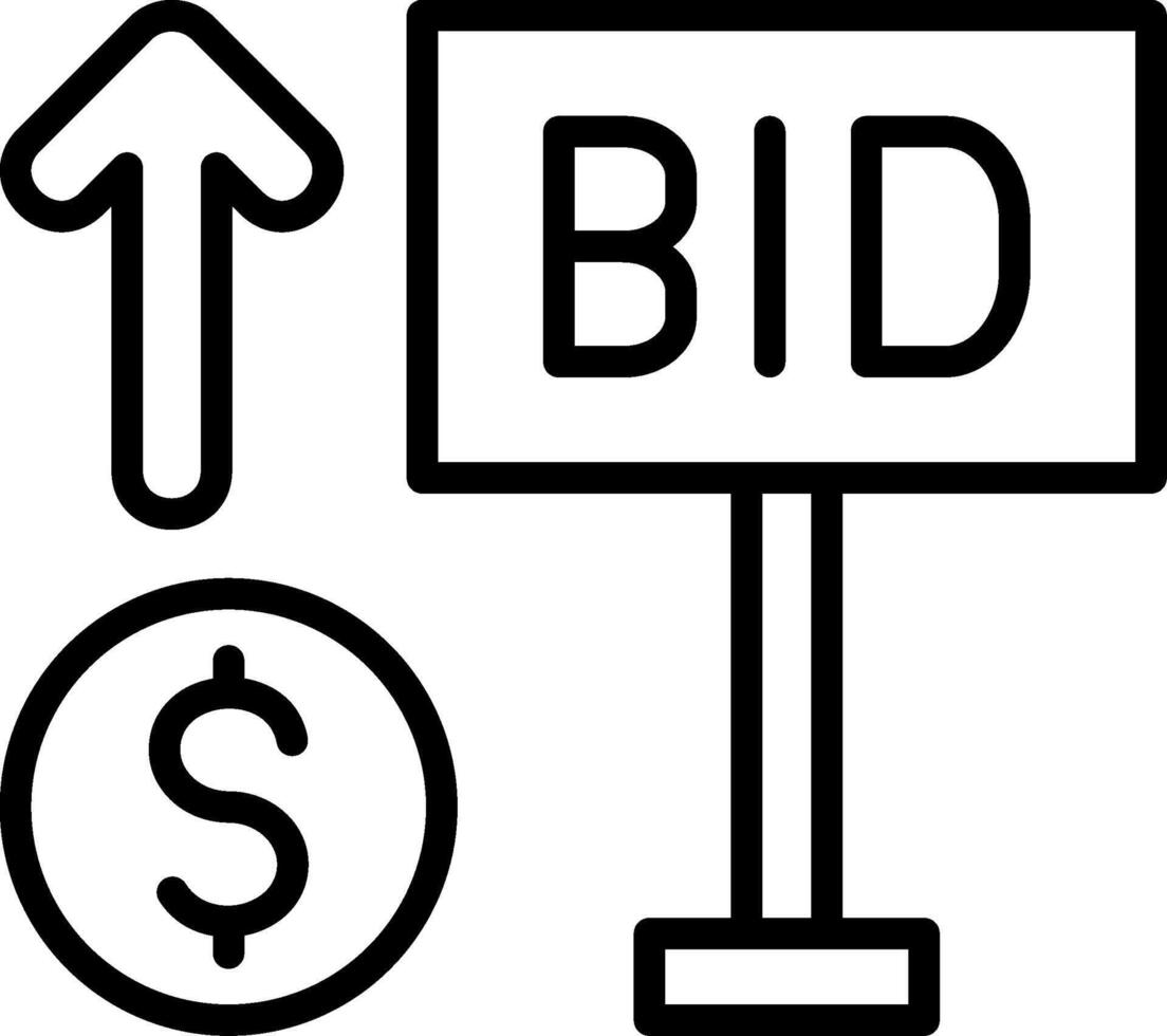 Bid Line Icon Design vector
