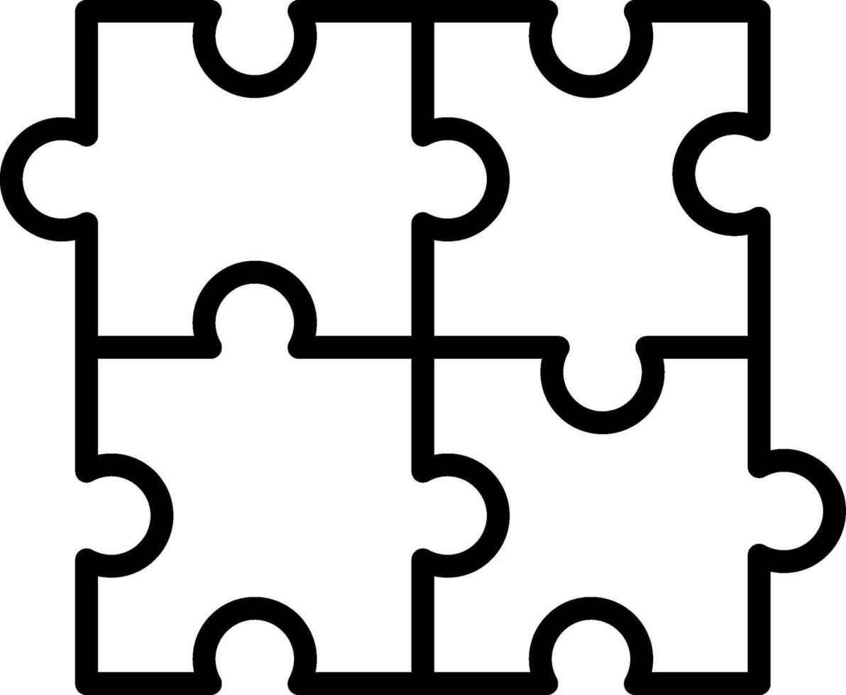 Puzzle Line Icon Design vector