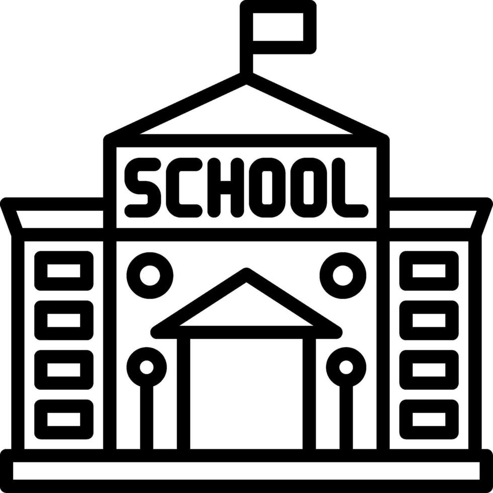 School Line Icon Design vector
