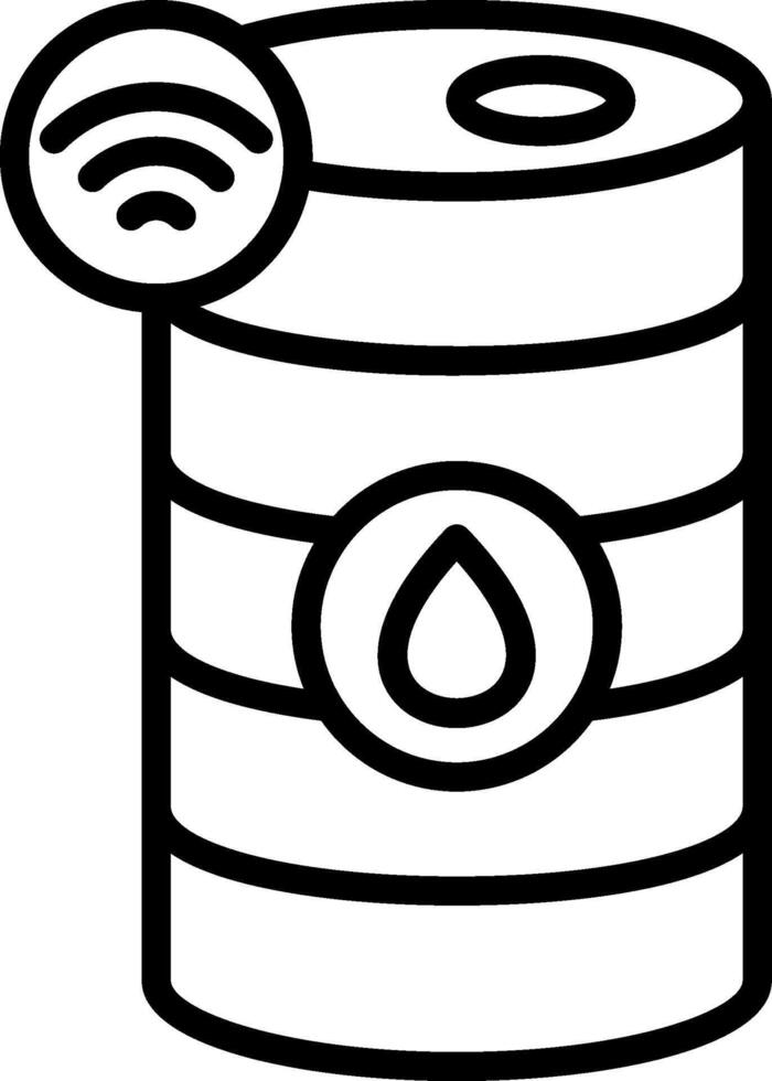 Oil Barrel Line Icon Design vector