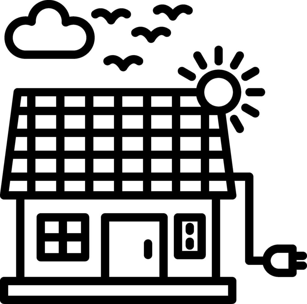 Solar Energy Line Icon Design vector