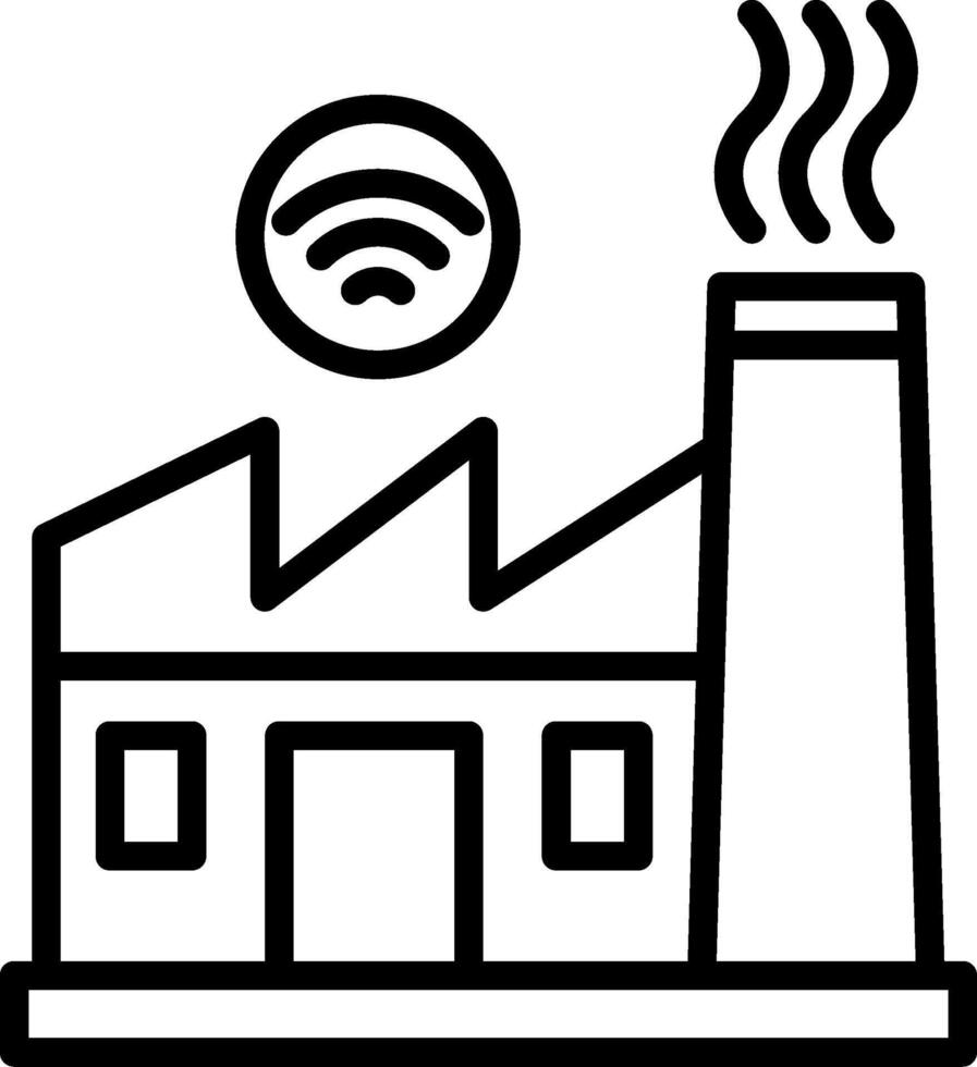 Factory Line Icon Design vector
