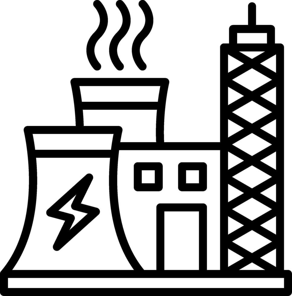 Power Industry Line Icon Design vector