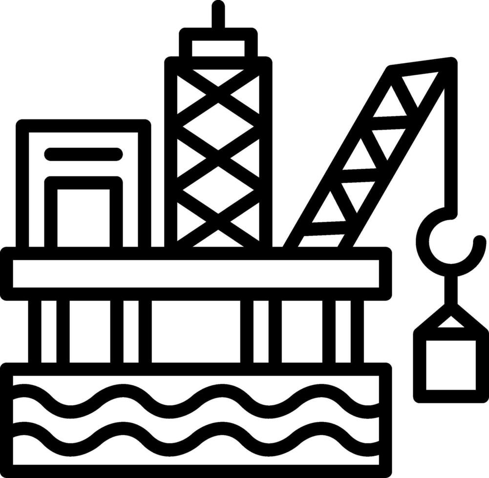 Oil Platform Line Icon Design vector