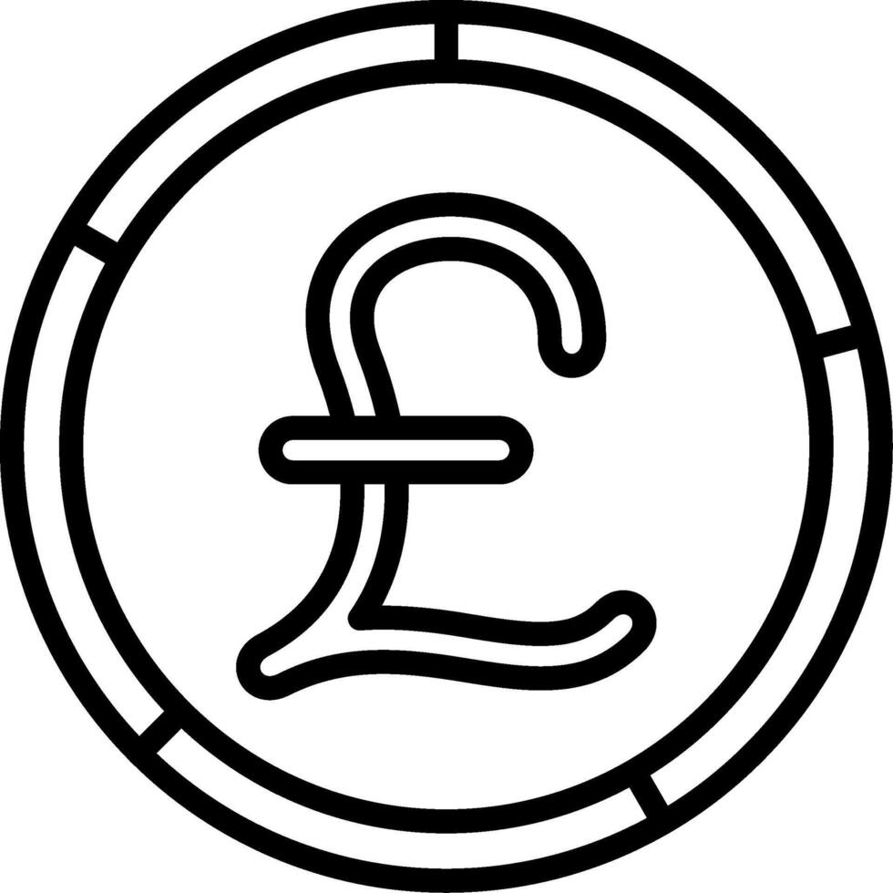 Pound Line Icon Design vector