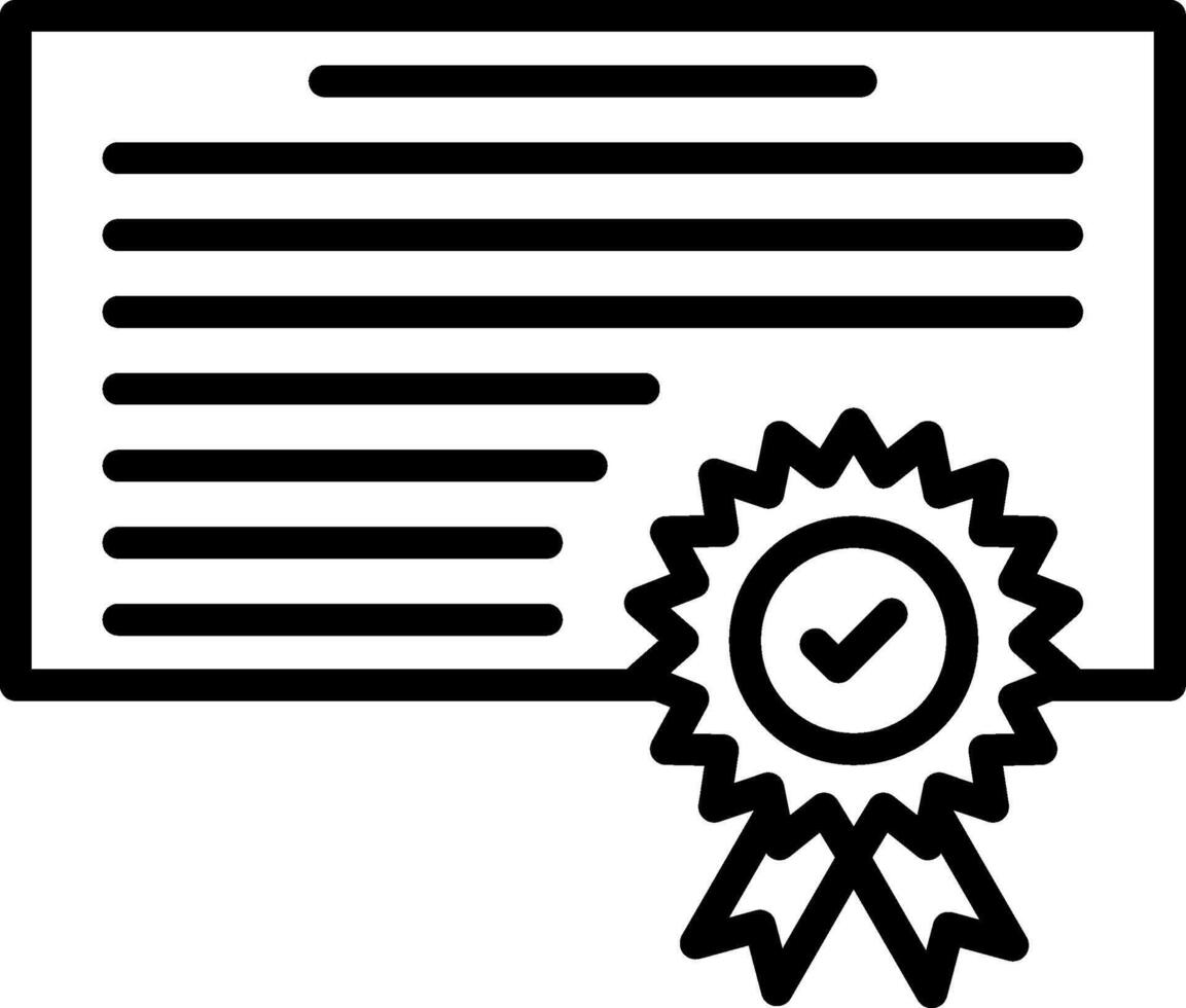 Certificate Line Icon Design vector