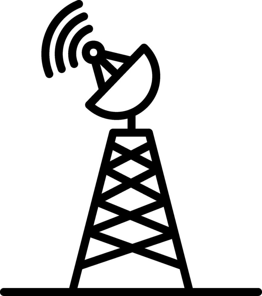 Radar Tower Line Icon Design vector
