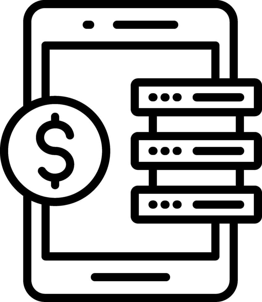 Mobile Data Restore Line Icon Design vector