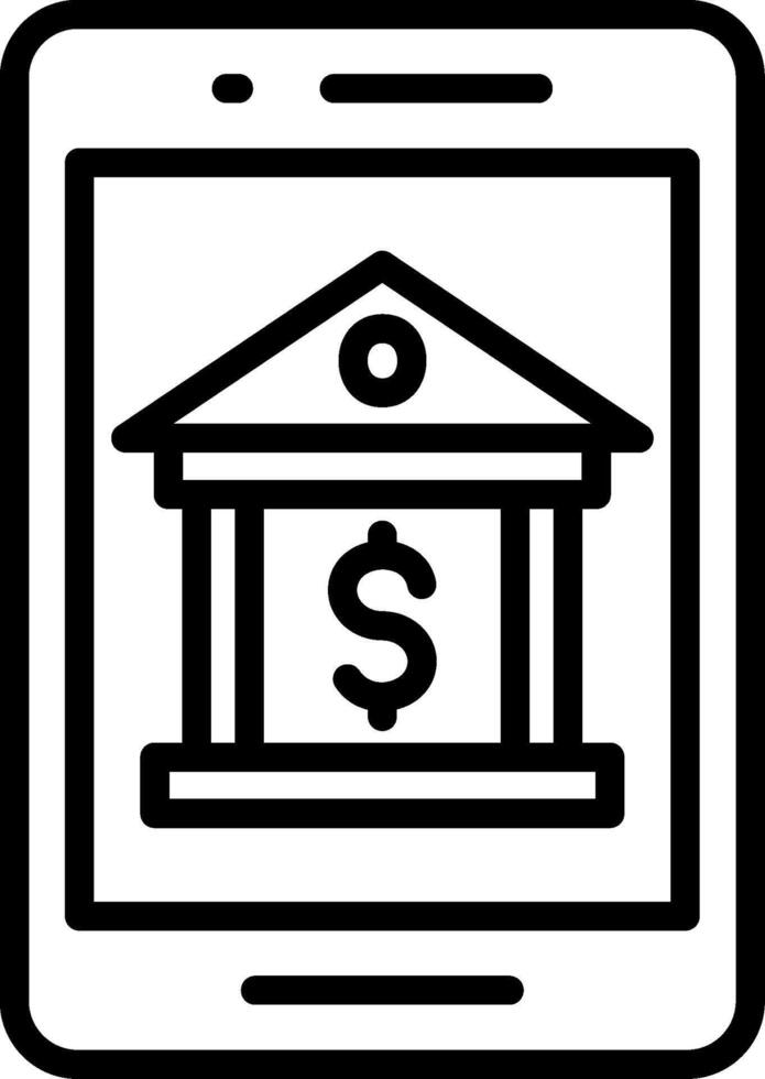 Mobile Banking Line Icon Design vector
