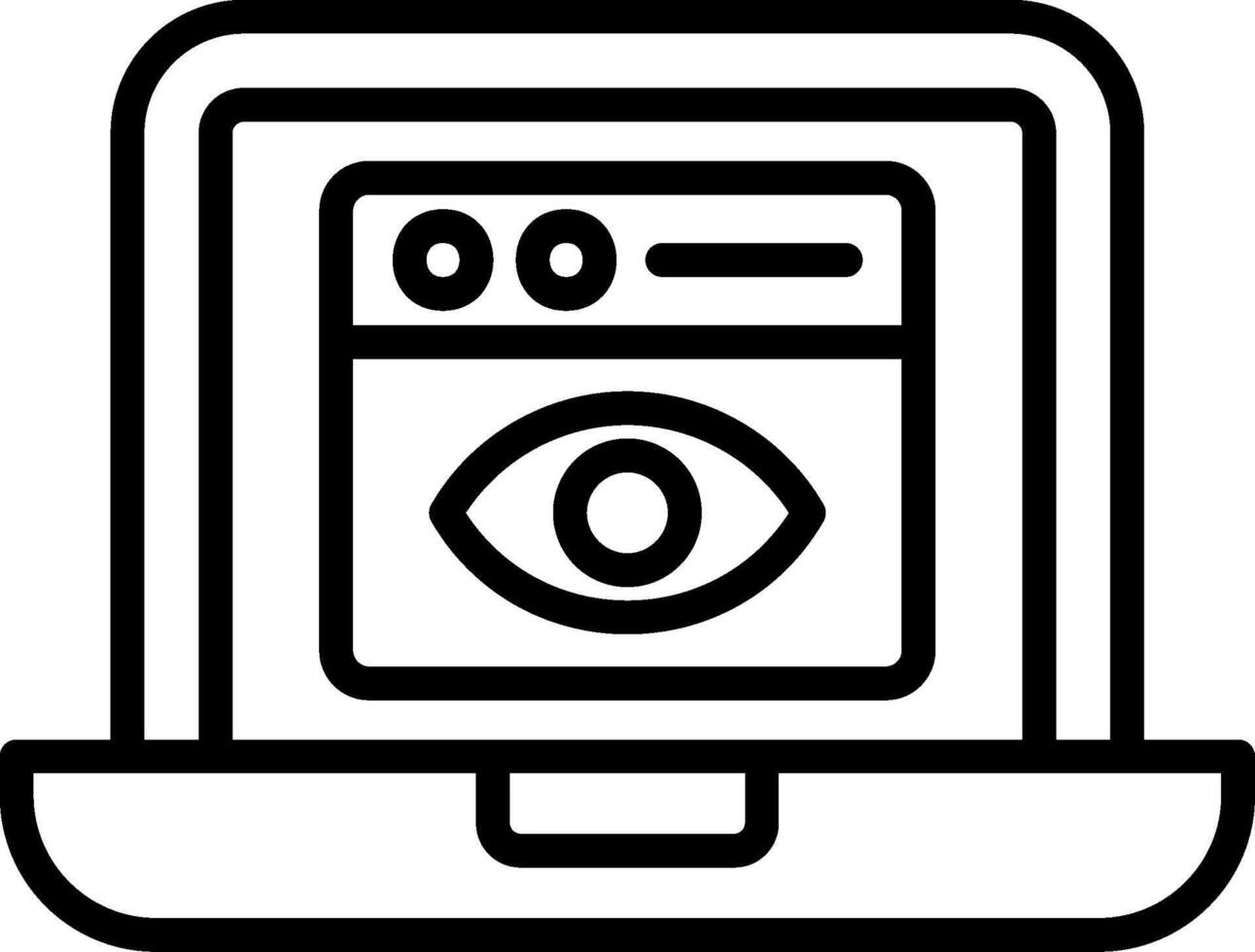 Web Eye Monitoring Line Icon Design vector