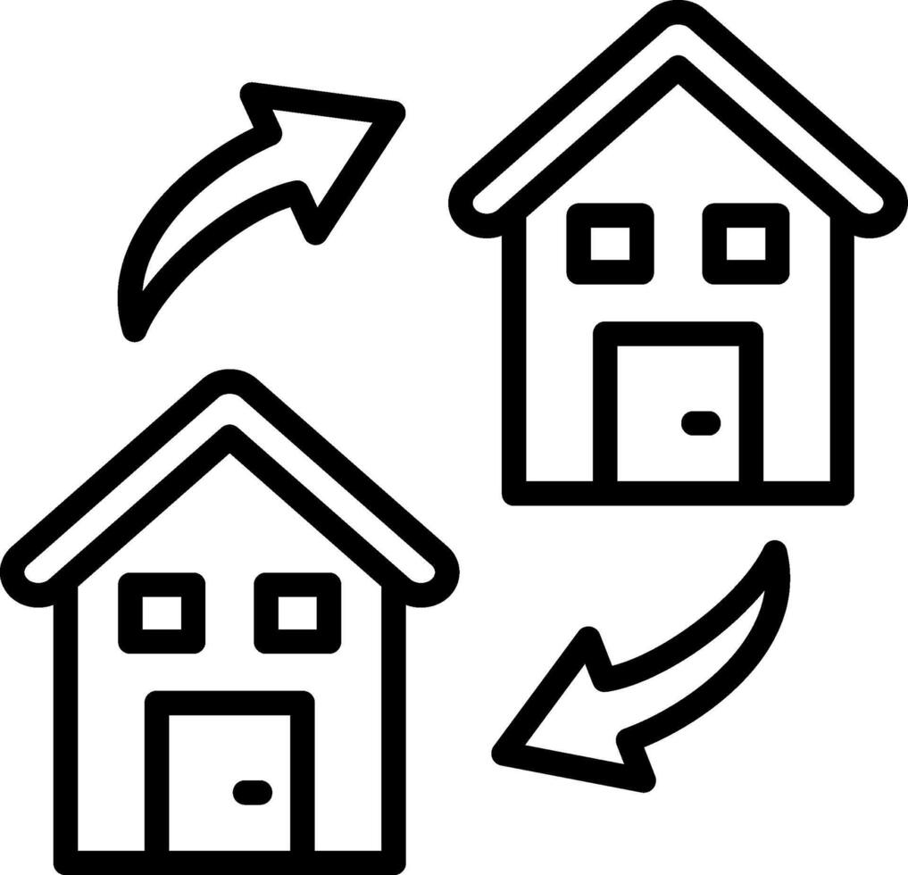 Moving House Line Icon Design vector