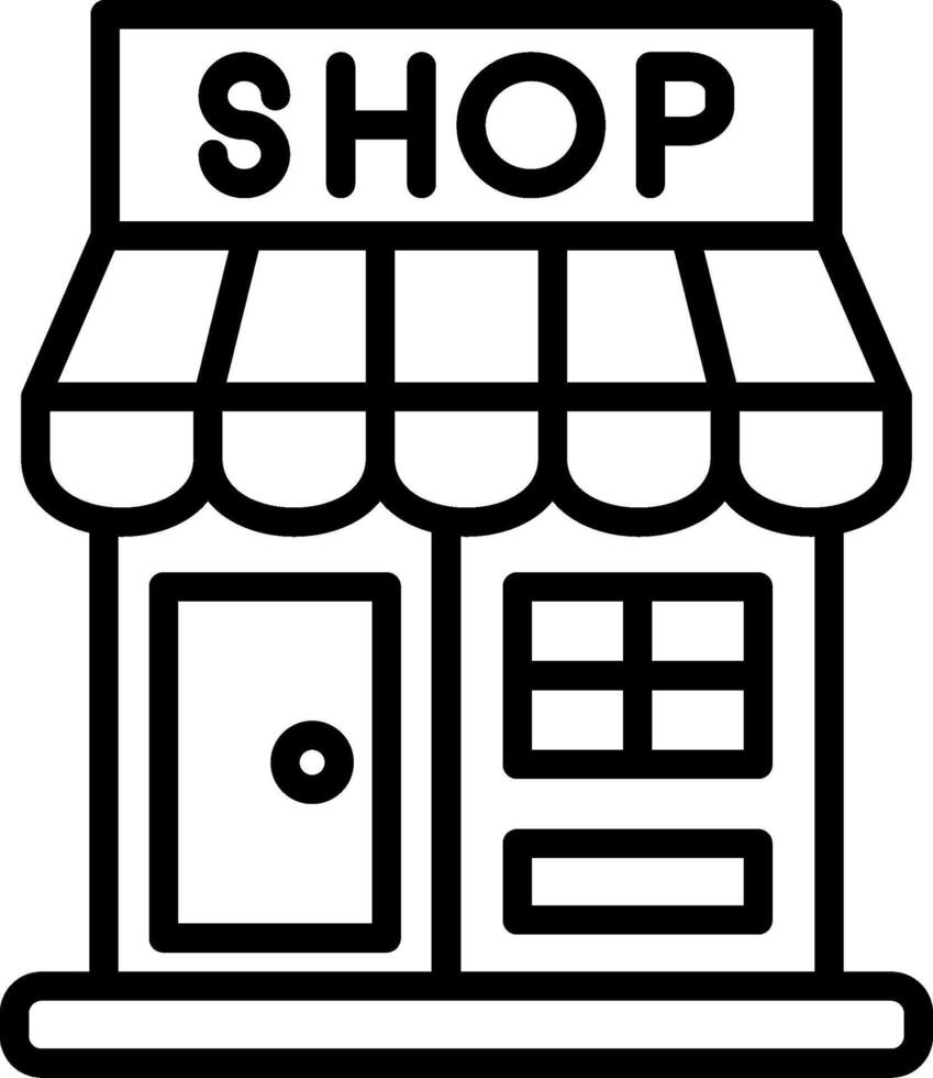 Shop Line Icon Design vector