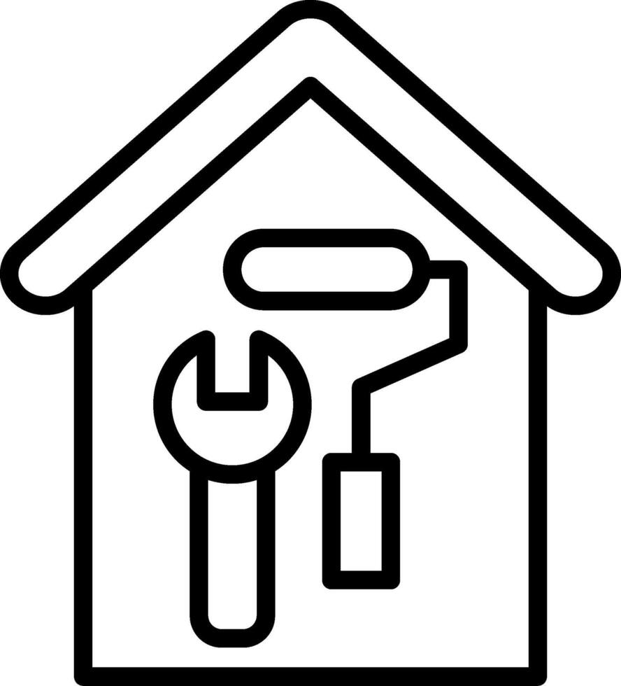 Home Renovation Line Icon Design vector