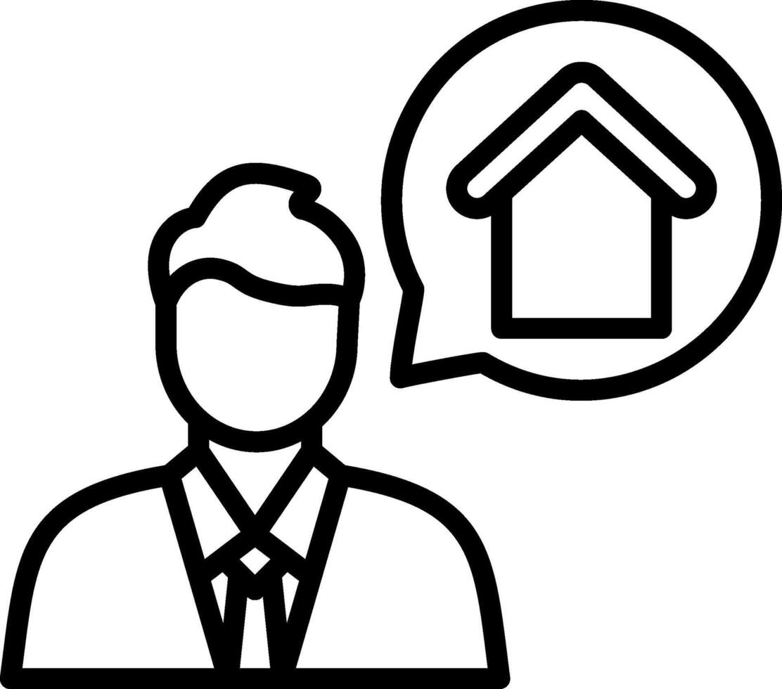 Property Agent Line Icon Design vector